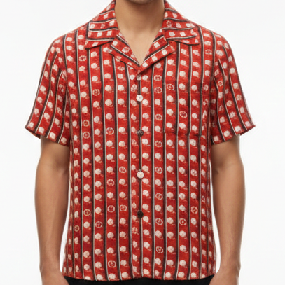 Luxury  GG Print  Camp Collar Shirt