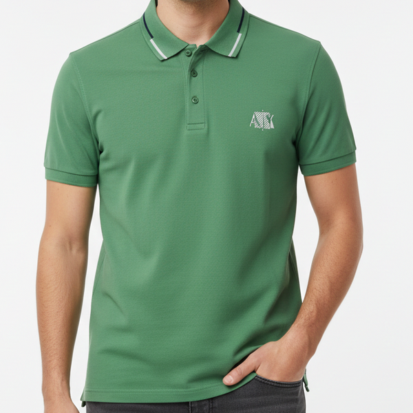 Premium  Green Polo T-Shirt with Signature Logo