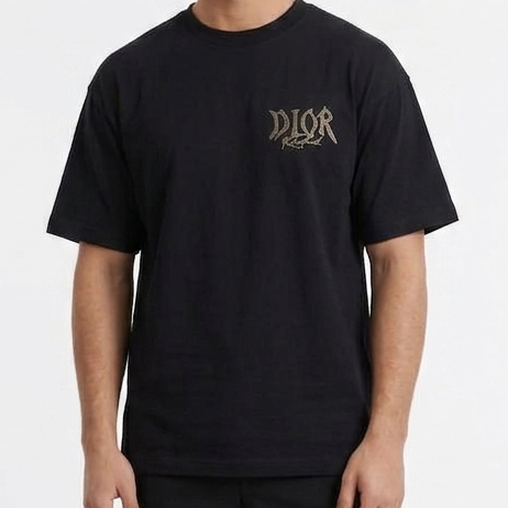 Premium  Embroidered Logo Black Over sized T-Shirt