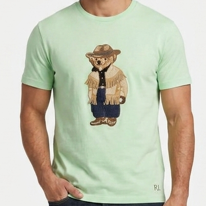 Premium Stylish Embroidered Bear Round Neck Casual Tee