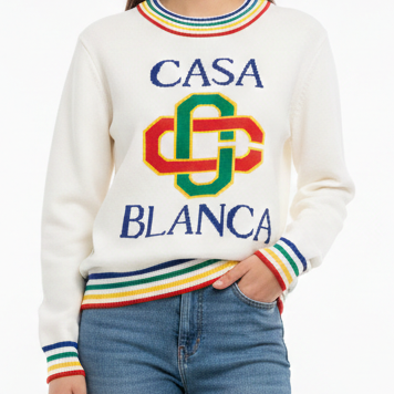 Stylish Graphic Knit Sweater Casual Chic Everyday Wear