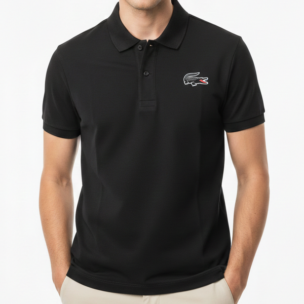 Men’s Premium Black Polo T-Shirt Classic Fit with Signature Chest Logo