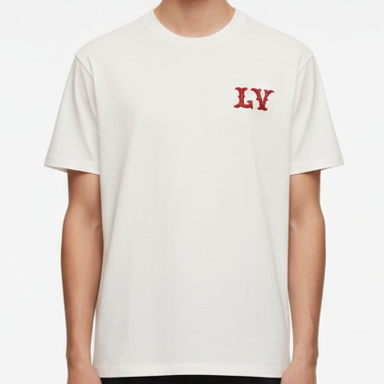 Men’s Premium White Drop Shoulder T-Shirt with Minimal Chest Logo