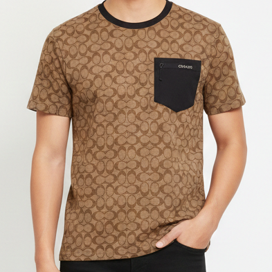 Dark Monogram T-Shirt with Utility Pocket Bold & Modern Style