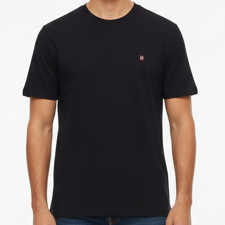 Premium  Classic Solid Black Crew Neck T-Shirt