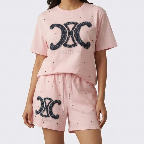 Premium Pink Printed Co-Ord Set for Women Soft Comfortable Lounge