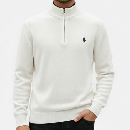 Luxury Classic Quarter-Zip Pullover Sweater