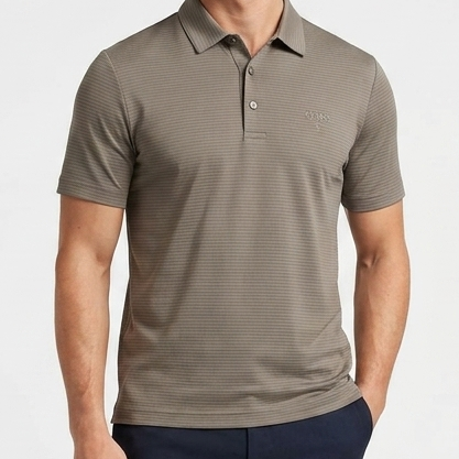 Premium Textured Polo T-Shirt for Men Elegant Taupe Edition