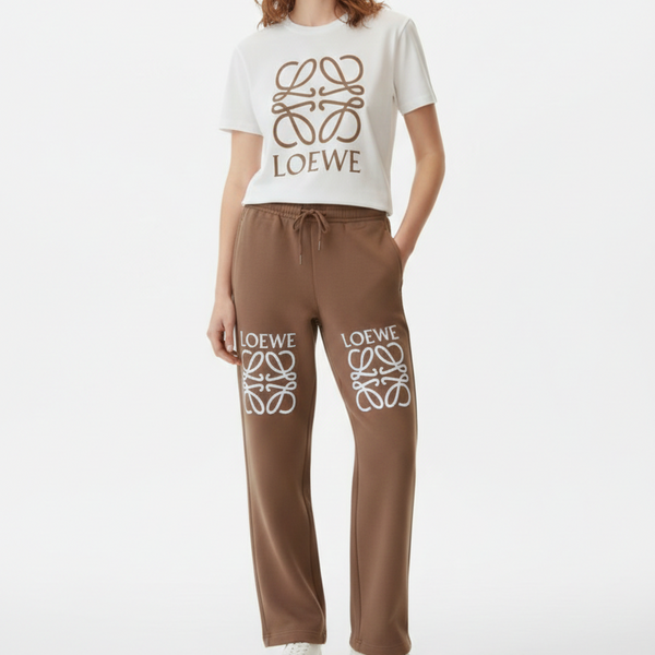 Women’s Luxury Logo T-Shirt & Track Pants Co-Ord Set  Premium Casual Wear