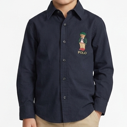 Premium Black Logo Embroidered Shirt Kid