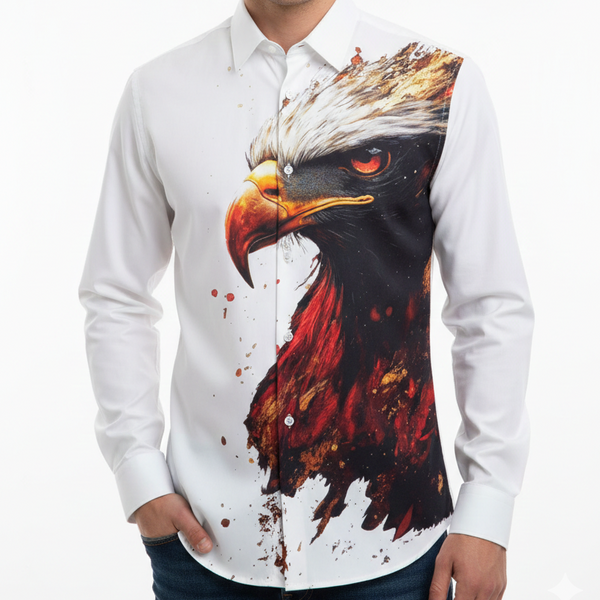 Luxury Bold Eagle Graphic Printed Shirt Premium Statement Wear