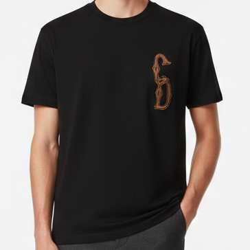 Premium  Logo  Interlaced Relaxed-Fit Oversized T-Shirt