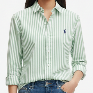 Luxury Imported  Women’s Vertical Striped  Shirt