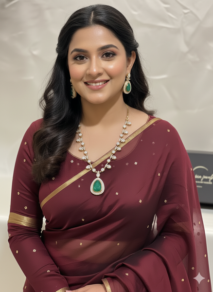 Elegant Teardrop Green Gem Necklace with Earrings