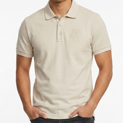 Premium Polo T-Shirt With  Embroidered Logo  Elegant White Edition