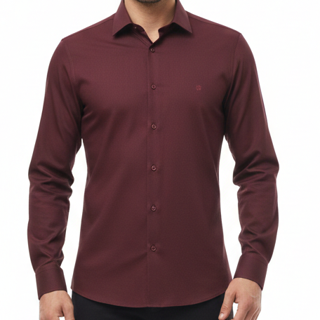 Imported Brand Signature Maroon Shirt Refined Luxury Wear