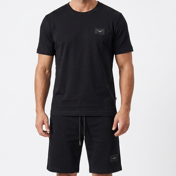 Luxury Black Premium Co-Ord Set for Men – T-Shirt & Shorts