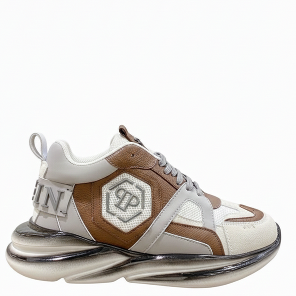 Chunky Brown & White Sneakers Luxury Premium Trainer