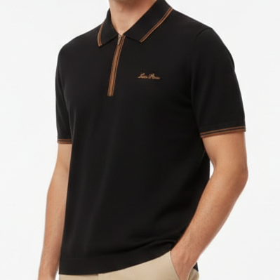 Luxury Zip-Neck Polo T-Shirt  Premium Smart Casual Collection