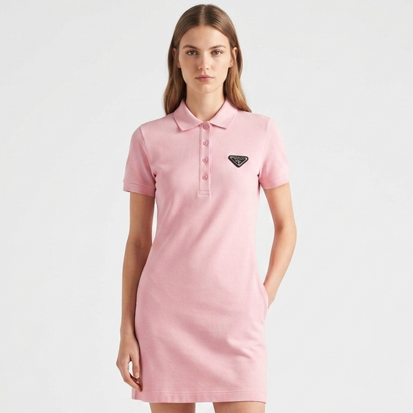 Elegant Premium Pink  Polo Dress  Classic & Chic Style