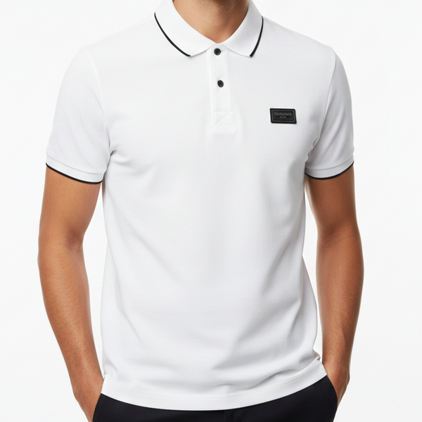 Men’s Premium Solid White Polo T-Shirt
