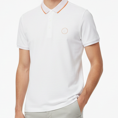 Exclusive Imported White Polo Shirt with Contrast Trim