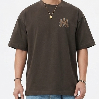 Premium  Brown Minimal Logo T-Shirt  Modern Streetwear Essential