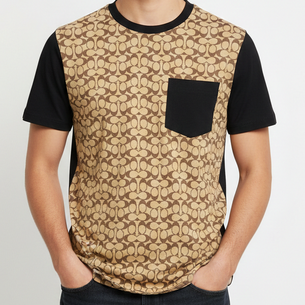 Premium Designer Logo Print T-Shirt Stylish Casual Wear for Men