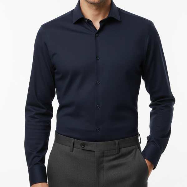 Classic Navy Casual -Fit Shirt – Smart, Sharp & Timeless