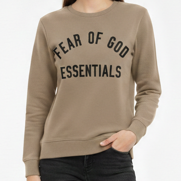 Premium Oversized Pullover Crewneck – Stone Beige