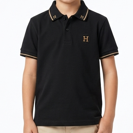 Kids Classic Black Polo T-Shirt