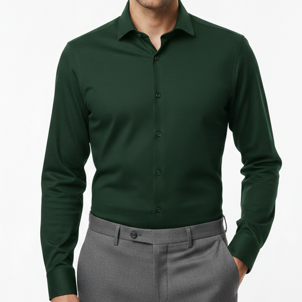 Executive Green Regular-Fit Shirt Premium Tailored Style