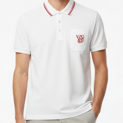 Exclusive Brand  Classic White Polo T-Shirt with Red Signature Logo