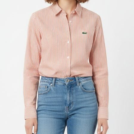 Premium Chic Pink & White Striped  Women’s Shirt