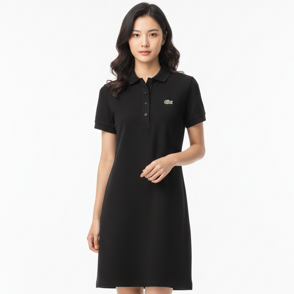 Elegant Black Polo Dress for Women  Classic & Comfortable