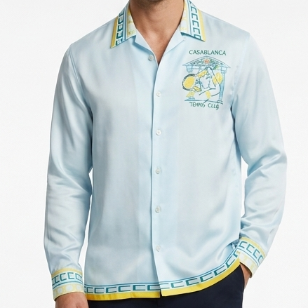 Premium Tennis Club Printed Shirt  Luxury Casual Designer Wear