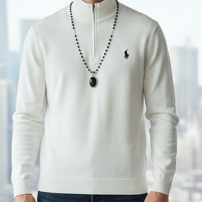 Luxury Classic Quarter-Zip Pullover Sweater