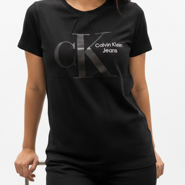 Imported Stylish Black Women’s Logo T-Shirt