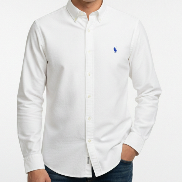 Classic White Premium Button-Down Shirt Timeless Smart Casual Style