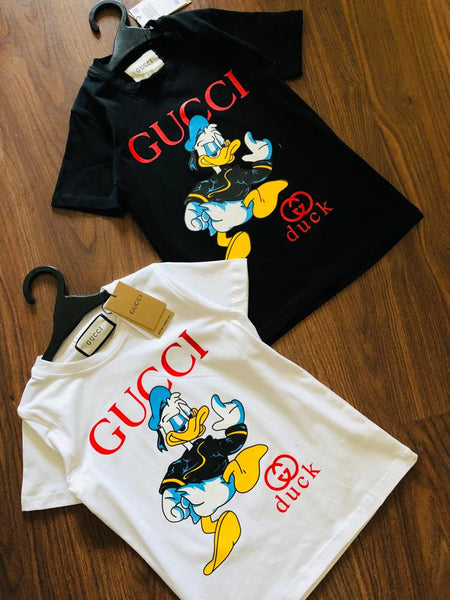 Printed Donald Duck  With Brand  Signature Kids T-shirt