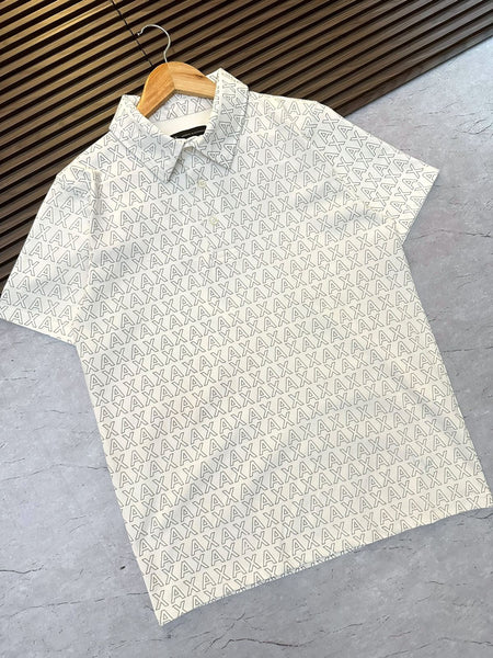 Imported All Over Brand Signature  Print Polo T-shirt
