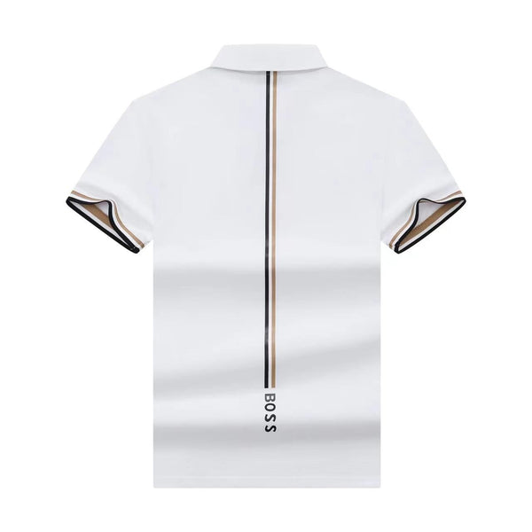 Men's White X Matteo Berrettini Slim-fit Polo Shirt With Stripes