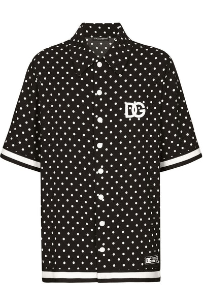 Premium Logo Dotted Short-Sleeve Shirt and Shorts Combo