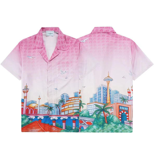 Morning City View Drop Shoulder  Shirt