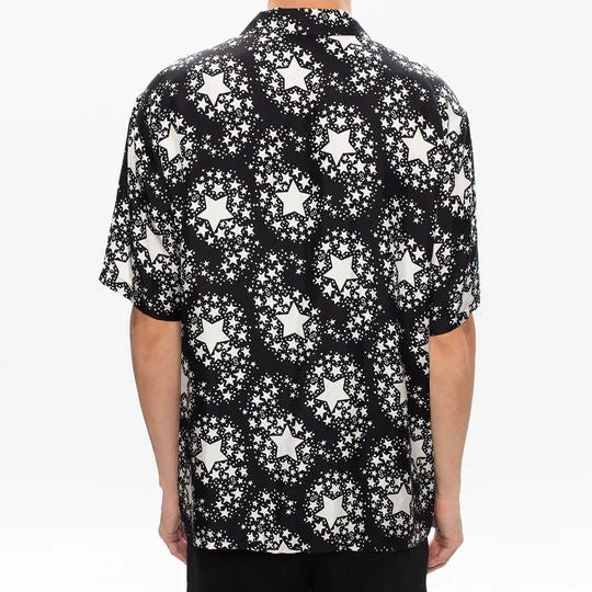 Luxury Star Print Oversized Bowling Shirt