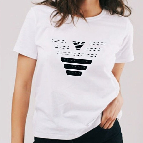 Elegant Logo Print T-shirt for Women