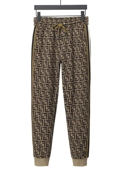 Brown Monogram Print Imported Premium Tracksuit