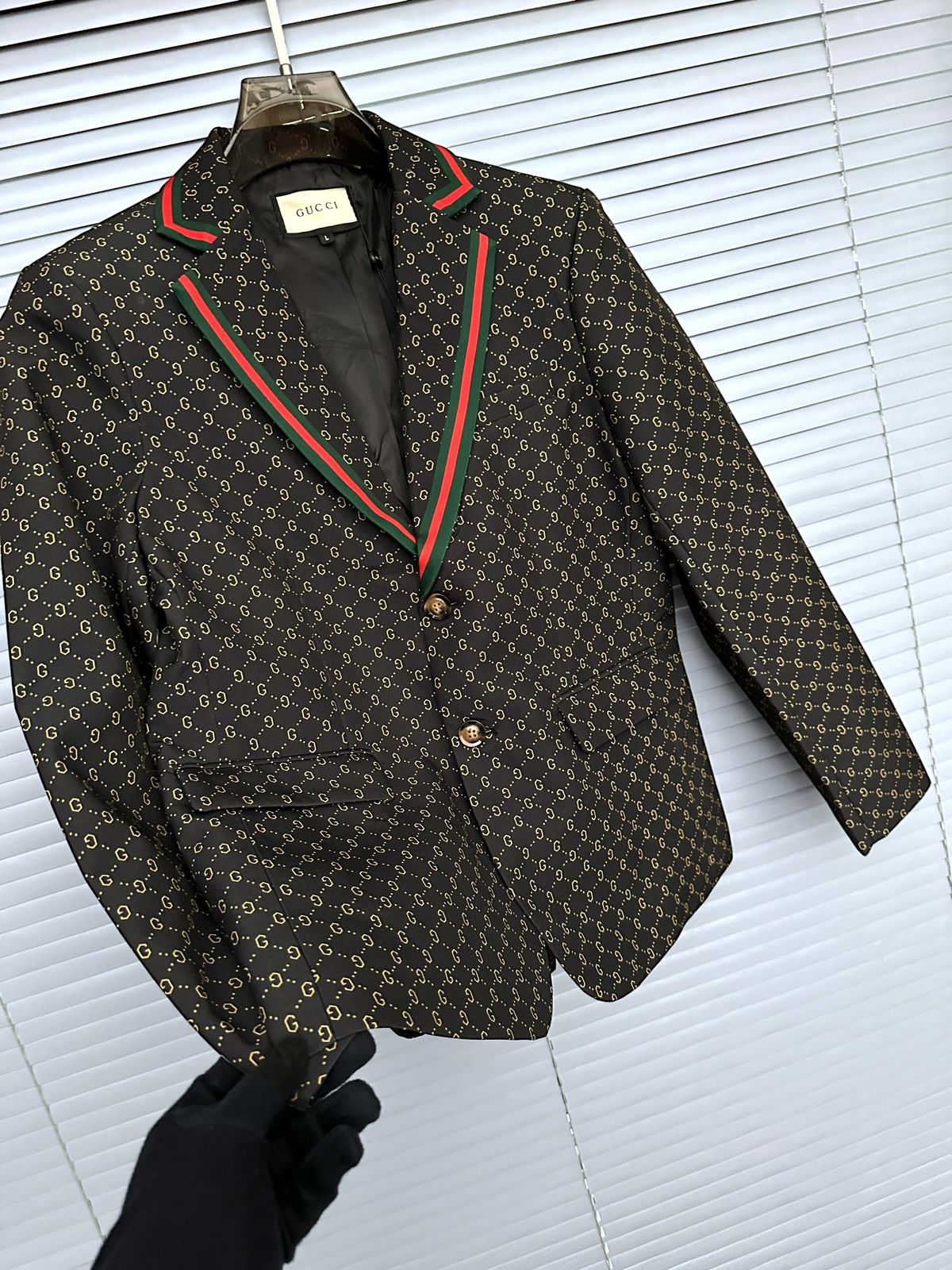 Luxury GG Canvas with Web Strap Branded Blazer