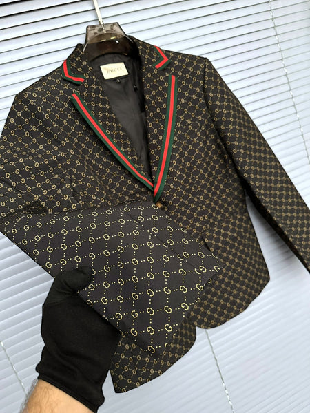 Luxury GG Canvas with Web Strap Branded Blazer