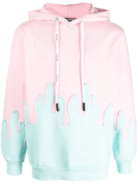 Layered Flames Drawstring Hoodie